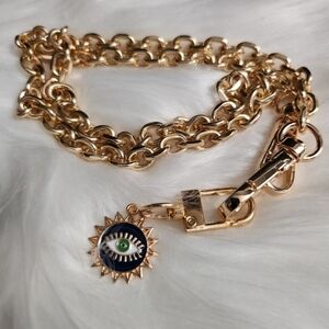 214. Evil Eye charm on 22" goldtone chain